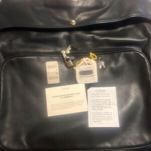 Coach Vintage rare Black Leather   Over the shoulder travel garment bag